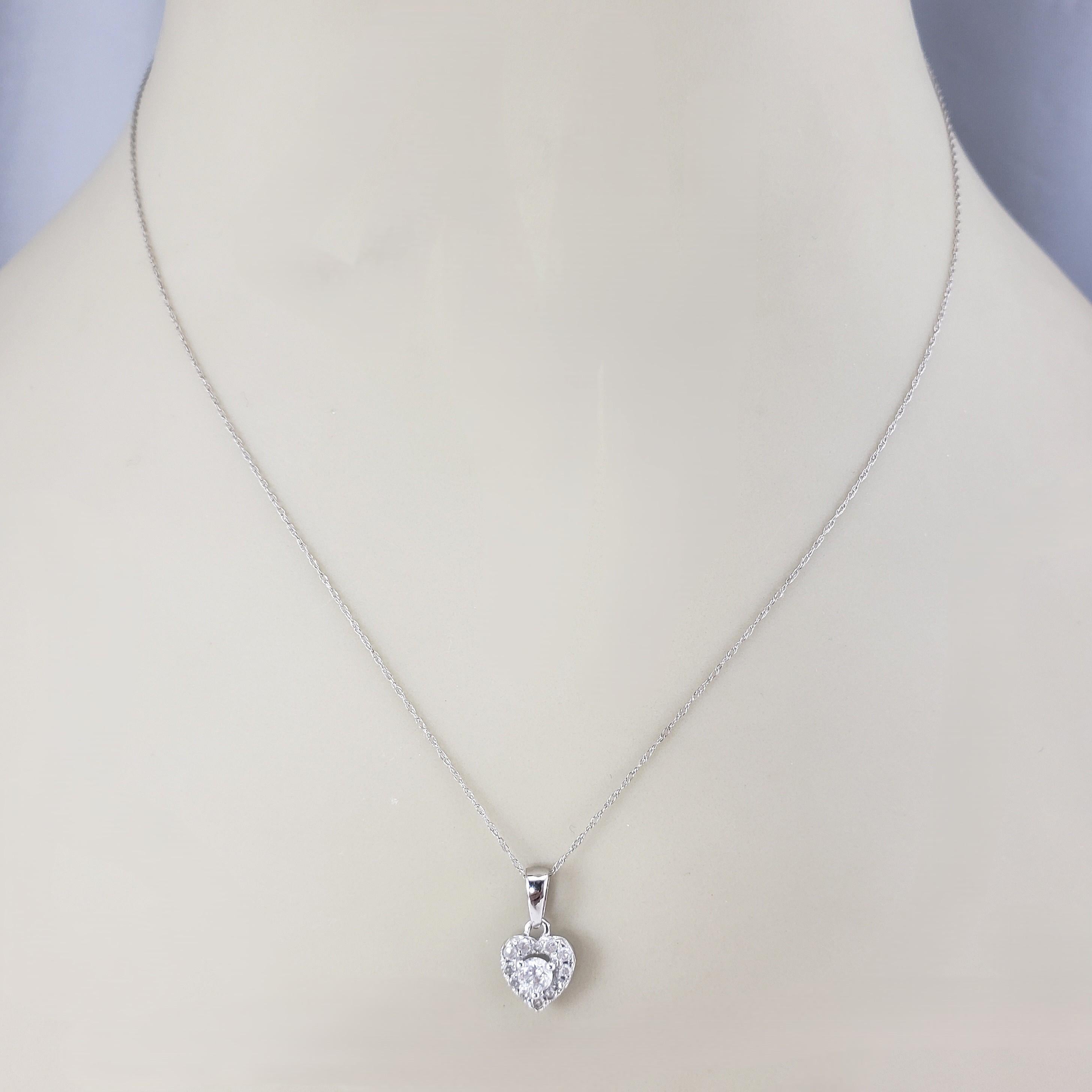 Collana con ciondolo a forma di cuore in oro bianco 10K #23362 in vendita 1