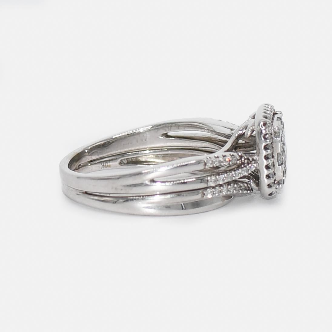 Brilliant Cut 10k White Gold Diamond Ring 0.40tdw, 5.5g For Sale