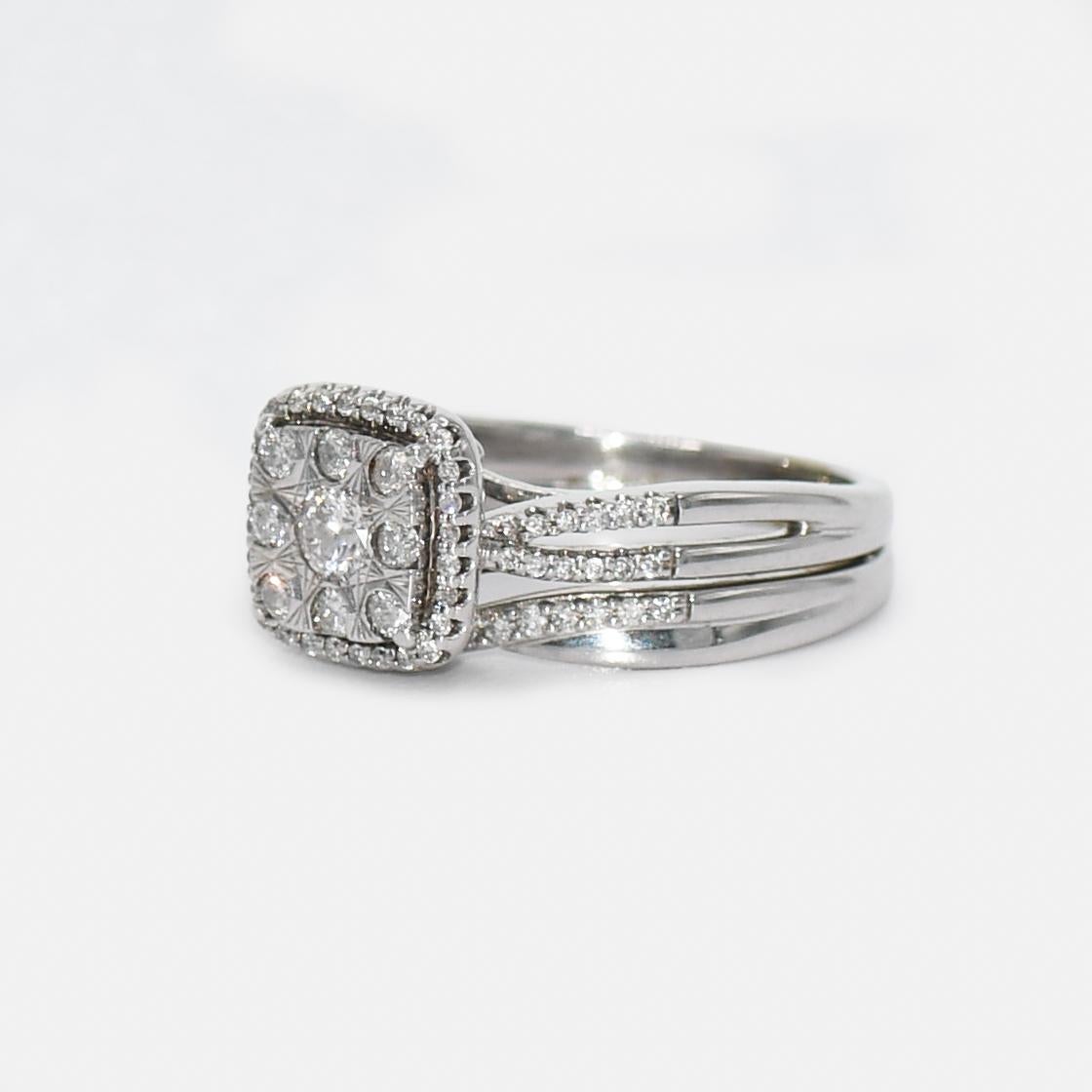 10k White Gold Diamond Ring 0.40tdw, 5.5g For Sale 1