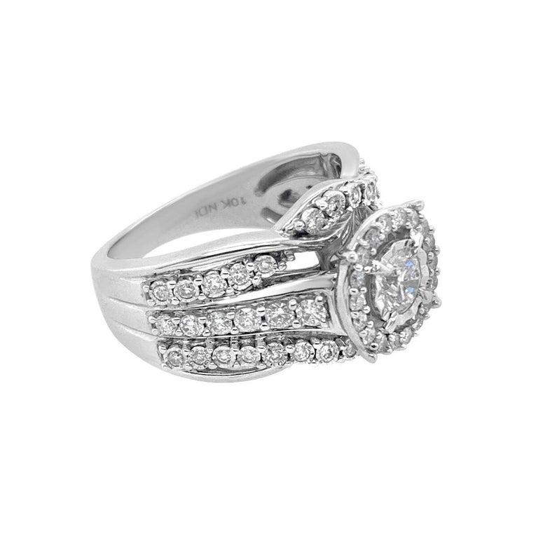 10K White Gold 1.02ct Diamond Ring at 1stDibs 10k ndi ring, 10k ndi