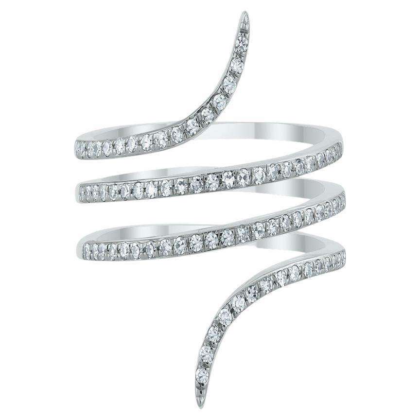 10K White Gold Diamond Snake Ring