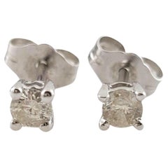  10K White Gold Diamond Stud Earrings #14949