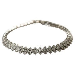 10K White Gold Diamond Tennis Bracelet, .66tdw, 12.8g