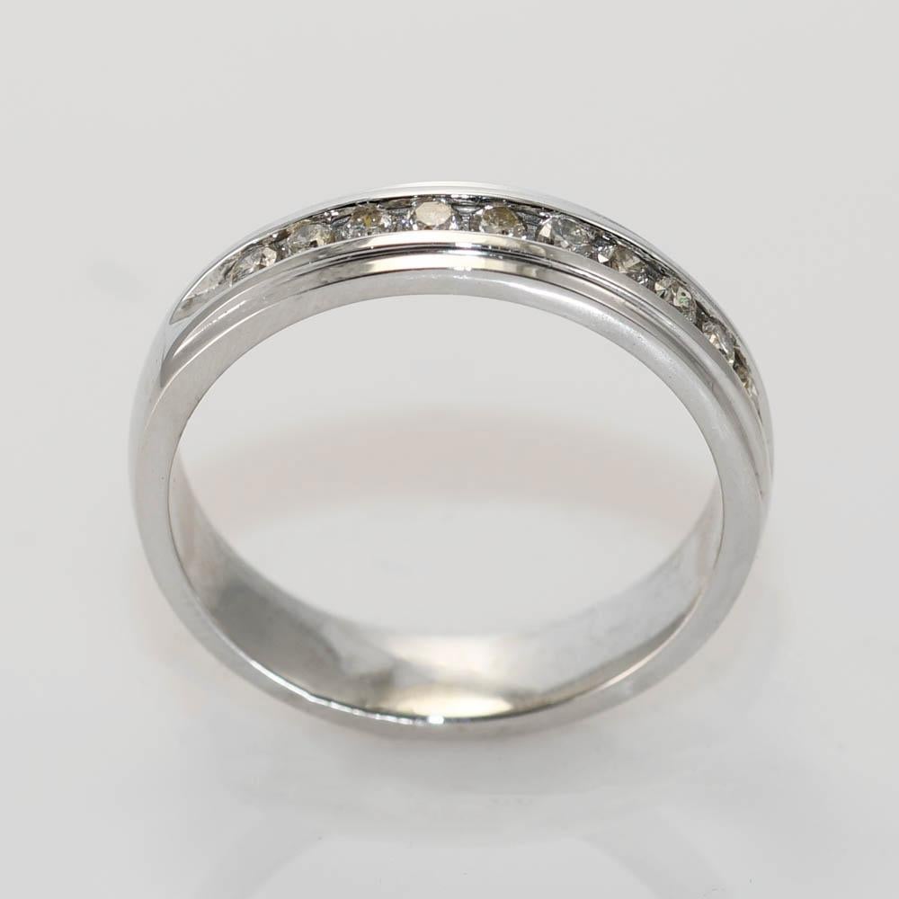 10K Weißgold Diamant Ehering 0,35ct (Rundschliff) im Angebot