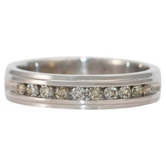 Fede nuziale con diamante in oro bianco 10K 0,35ct