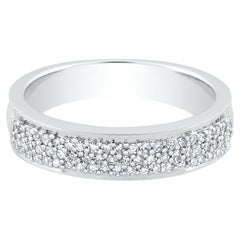 10K White Gold Diamond Wide Band Ring
