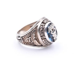 10 Karat White Gold “Edward J. Meyer” Memorial Hospital 1973 Signet Ring