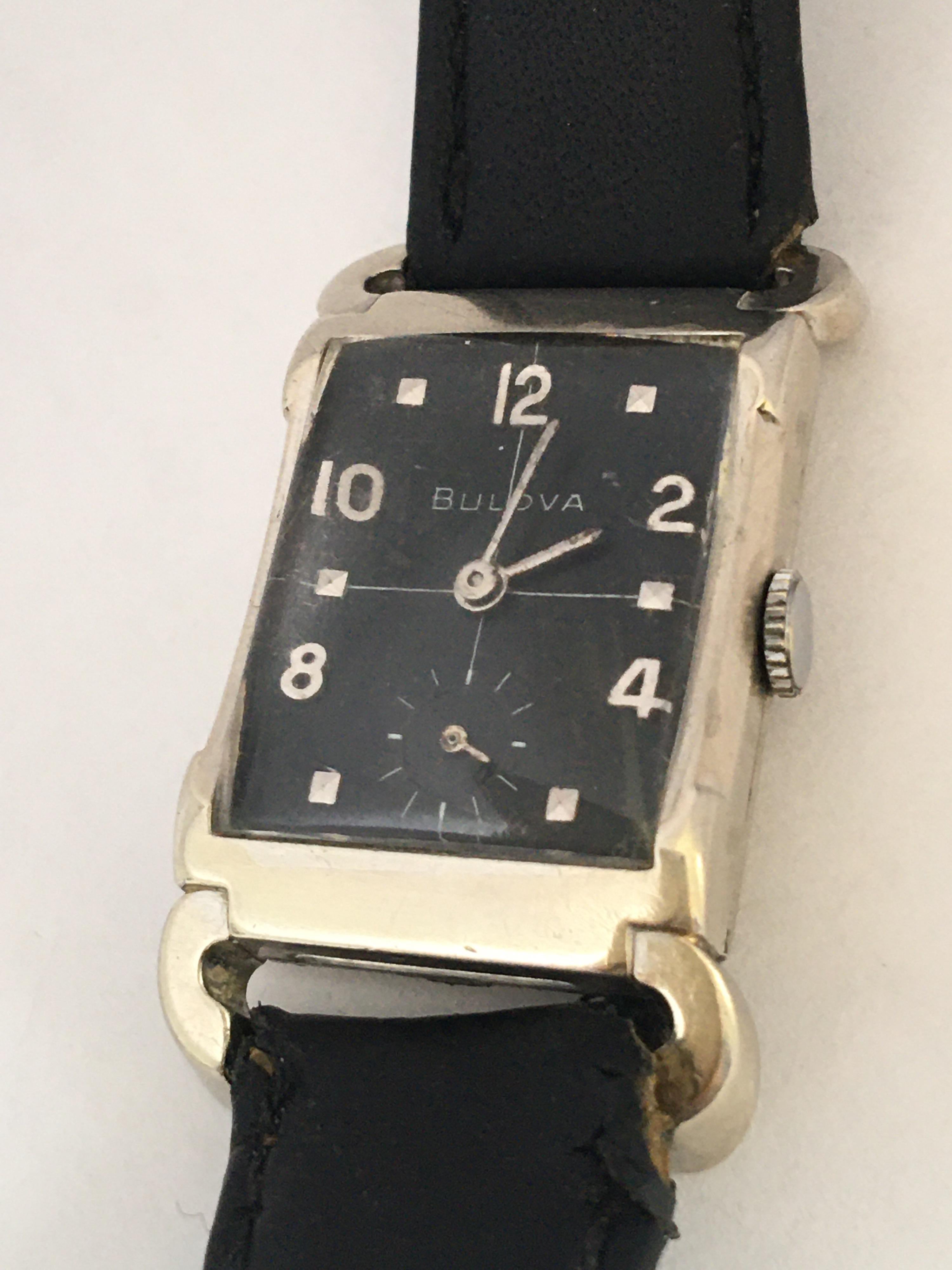 Women's 10 Karat White Gold-Filled Vintage 1950’s Bulova Mechanical Watch For Sale