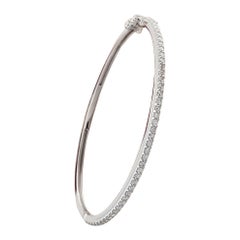 Oro Blanco 10k Natural 1.1 Ct. Pave Diamond Sleek Pulsera Joyería fina hecha a mano