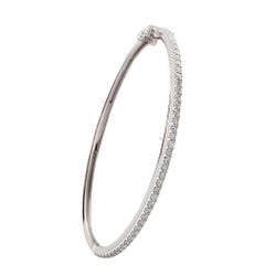 Or blanc 10 carats naturel 1,1 carat Bracelet élégant en diamants pavés fait main de haute joaillerie