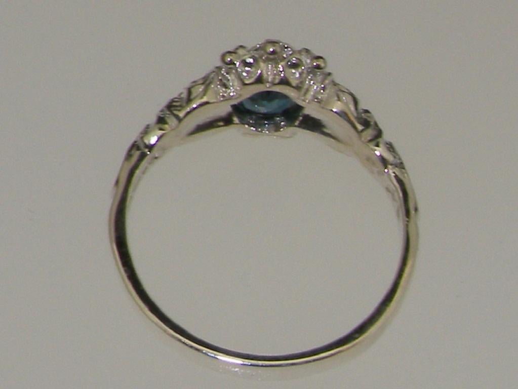 For Sale:  10K White Gold Natural London Blue Topaz Ring, Solitaire Ring Customization 6