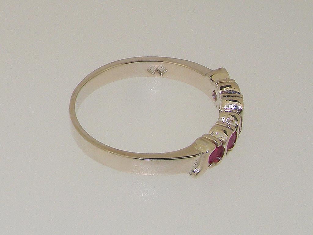 For Sale:  10k White Gold Natural Ruby Womens Eternity Ring, Customizable Metal & Stones 4