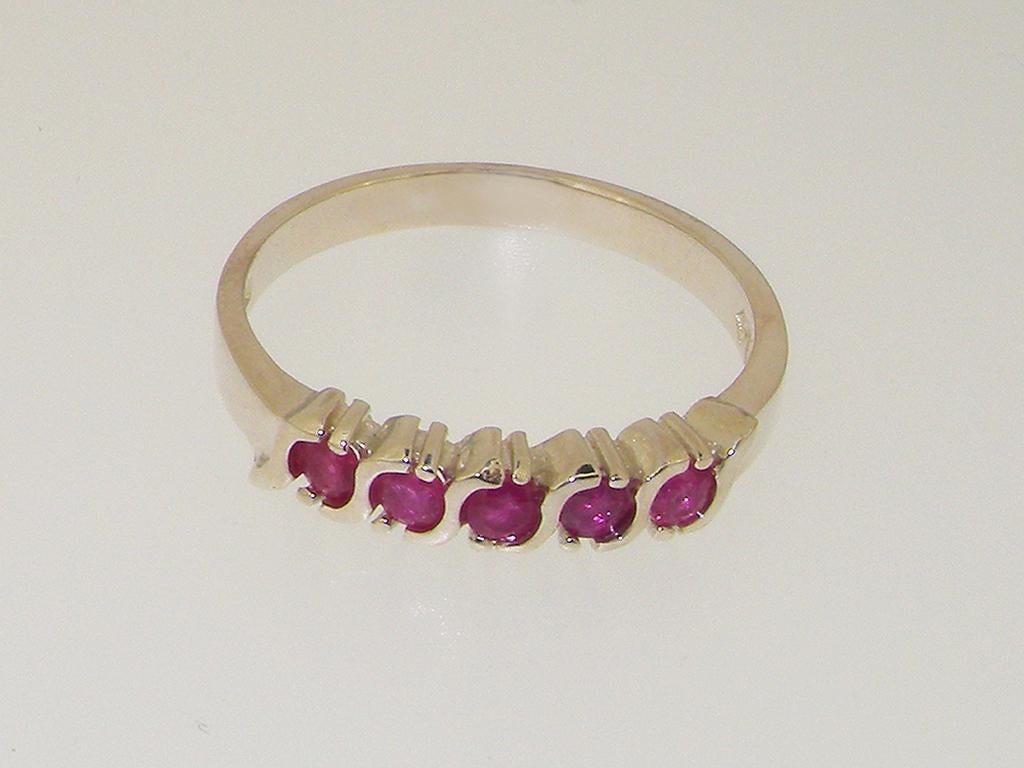 For Sale:  10k White Gold Natural Ruby Womens Eternity Ring, Customizable Metal & Stones 6