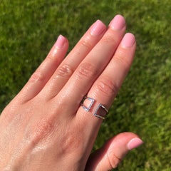 10K White Gold Open Bar Diamond Ring