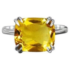 10k White Gold Rectangle Gemstone Ring Gemstone Engagement Ring