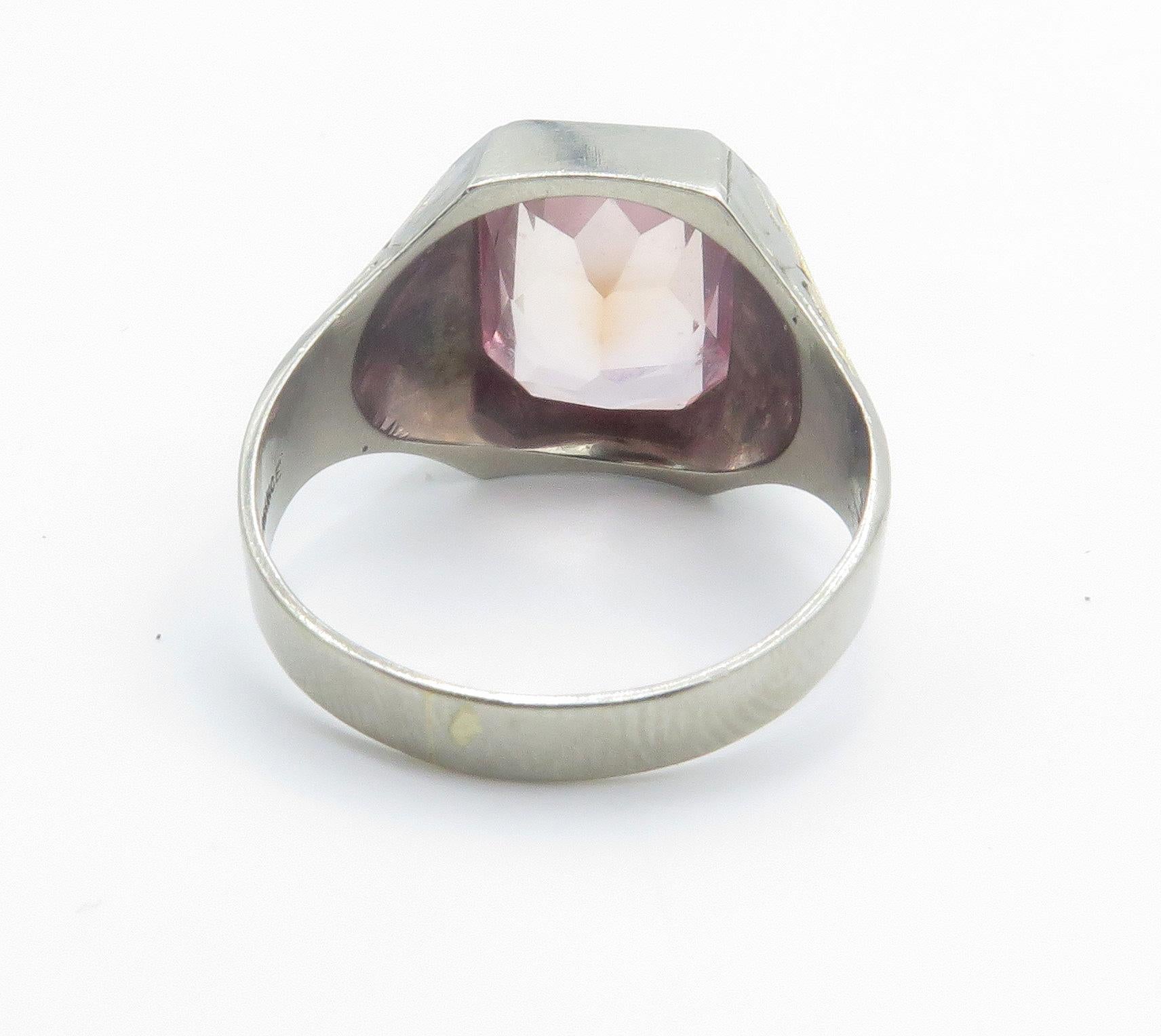 Art Deco 10 Karat White Gold Ring 