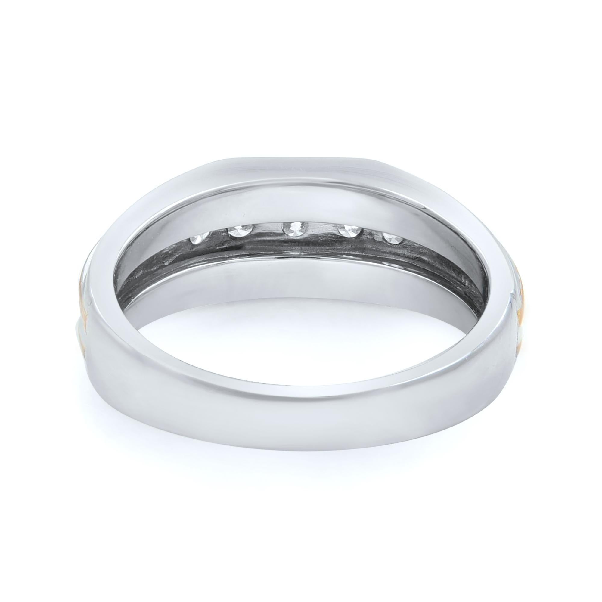 Rachel Koen Round Cut Diamond Men's Wedding Band 10k White Gold 0.50cttw Size 10 1
