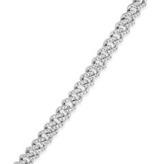 10K White Gold Round Diamond Cuban Link Necklace