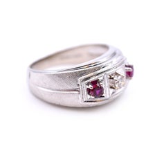 10 Karat White Gold Ruby and Diamond Ring