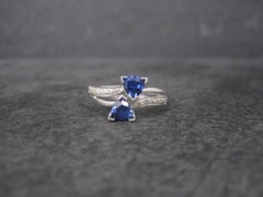 10K White Gold Sapphire Diamond Ring Size 10