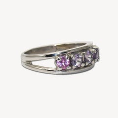10K White Gold Synthetic Stones Ring 3.3g