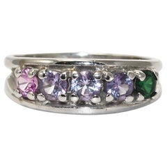 Anello con pietre sintetiche in oro bianco 10K 3,3g