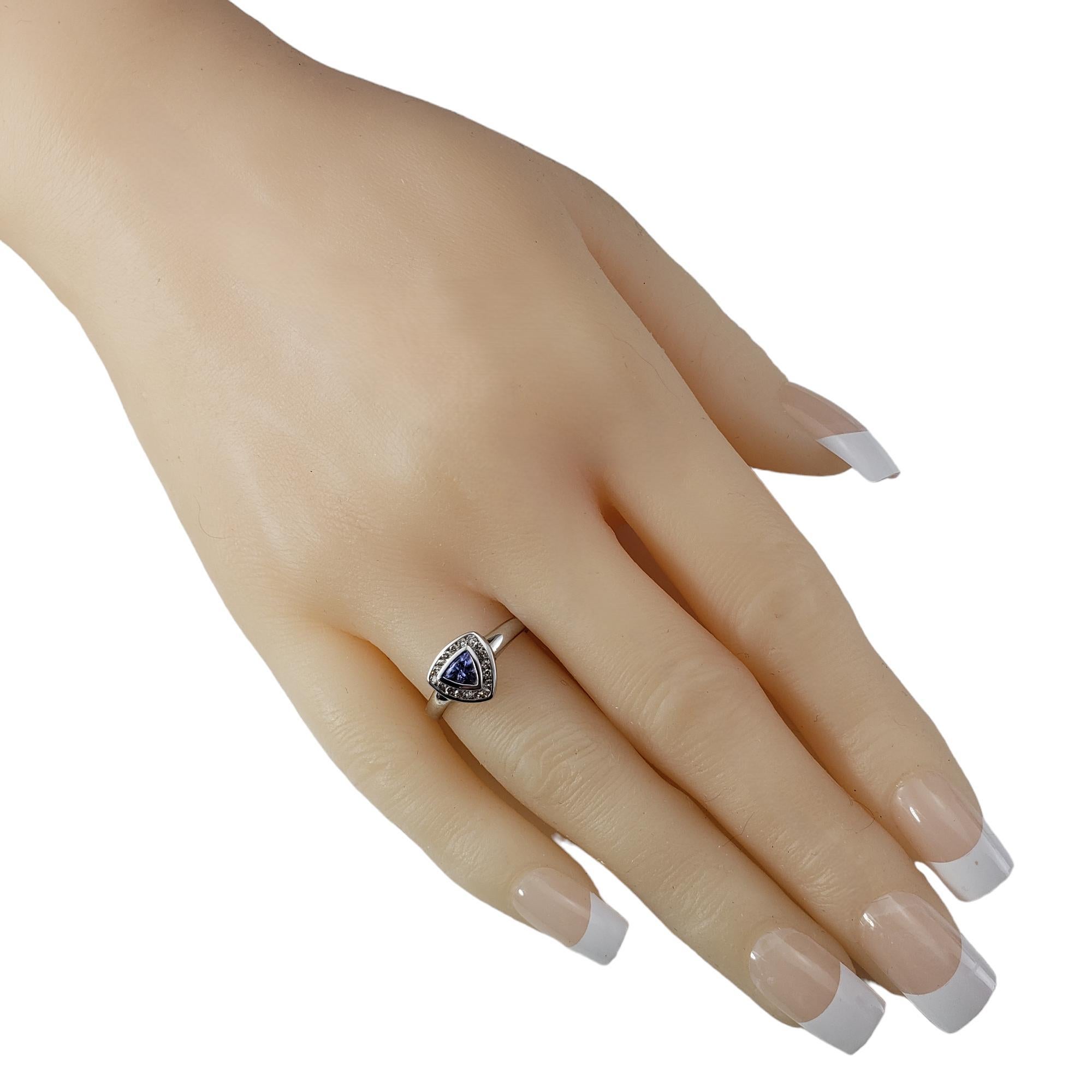 10K Weißgold Tansanit & Diamant-Ring Größe 6,75  #17291 im Angebot 2