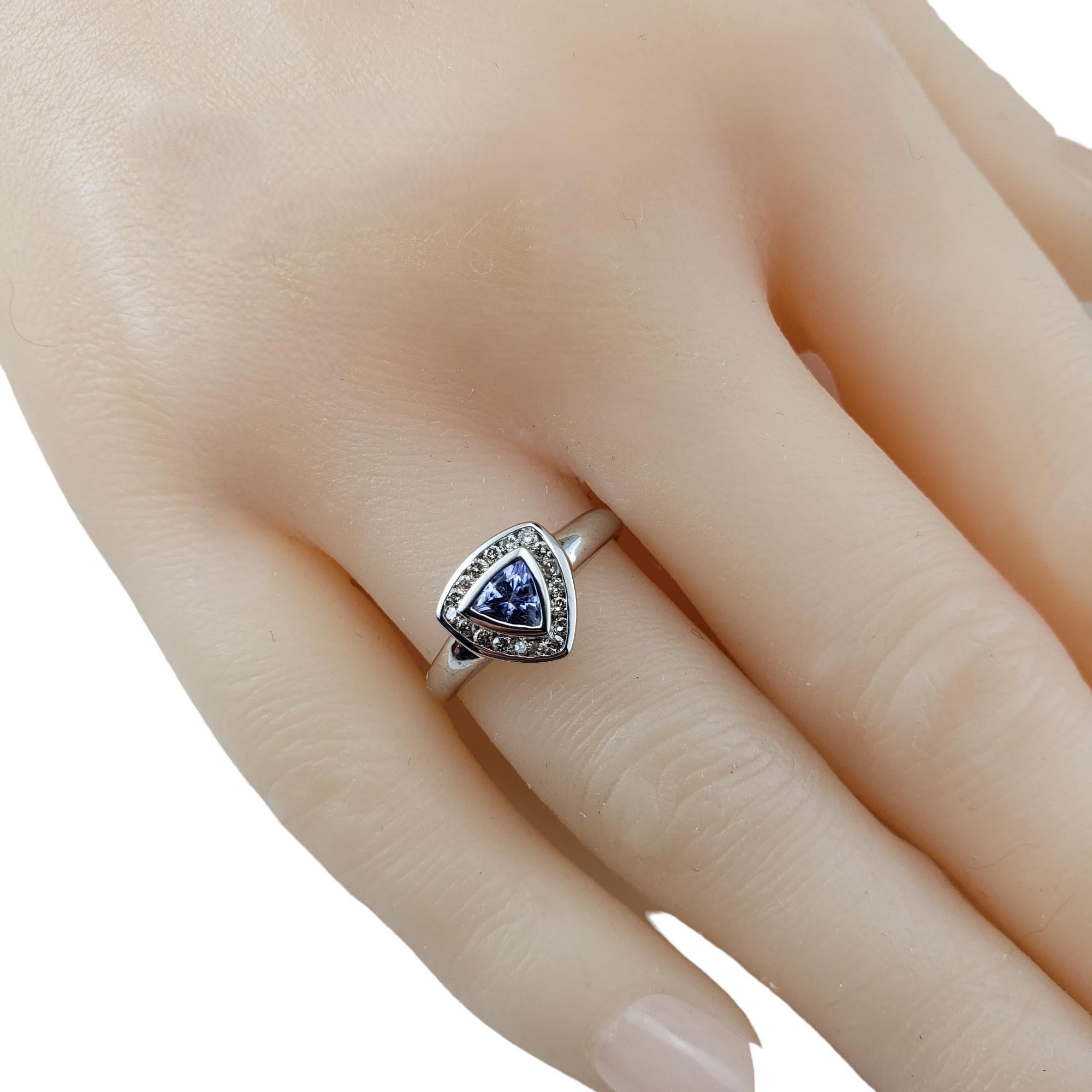 10K Weißgold Tansanit & Diamant-Ring Größe 6,75  #17291 im Angebot 3