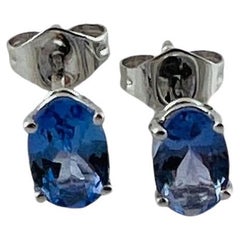 Used 10K White Gold Tanzanite Studs #15941