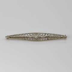 10K White Gold Vintage Diamond Pin 0.03ct