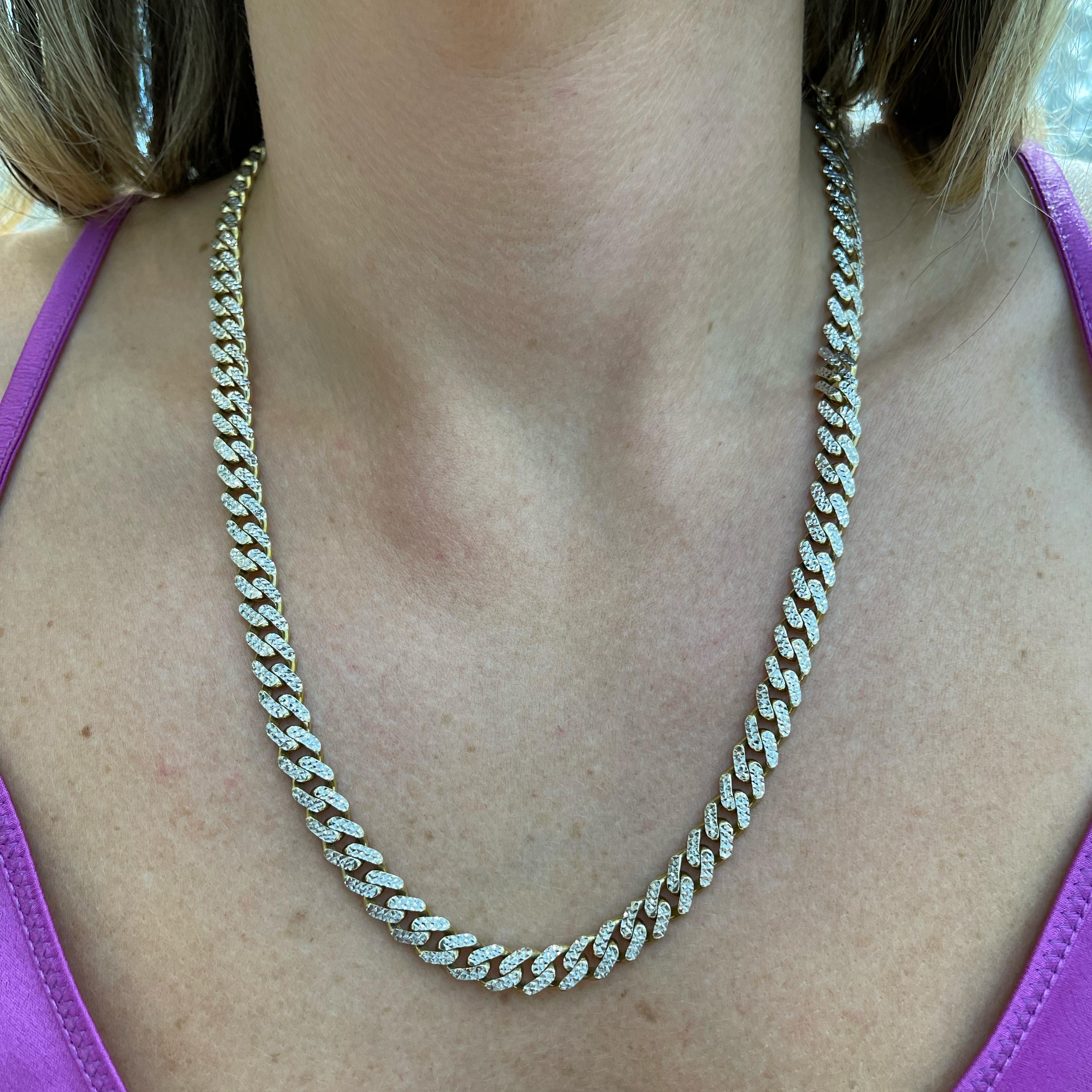 Women's 10K White & Yellow Gold Monaco Chain