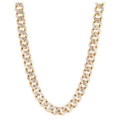 10K White & Yellow Gold Monaco Chain