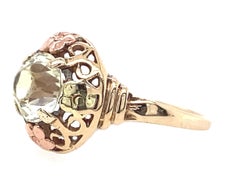 10k Yellow and Rose Gold Synthetic Spinel Ring