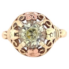 Vintage 10k Yellow and Rose Gold Synthetic Spinel Ring