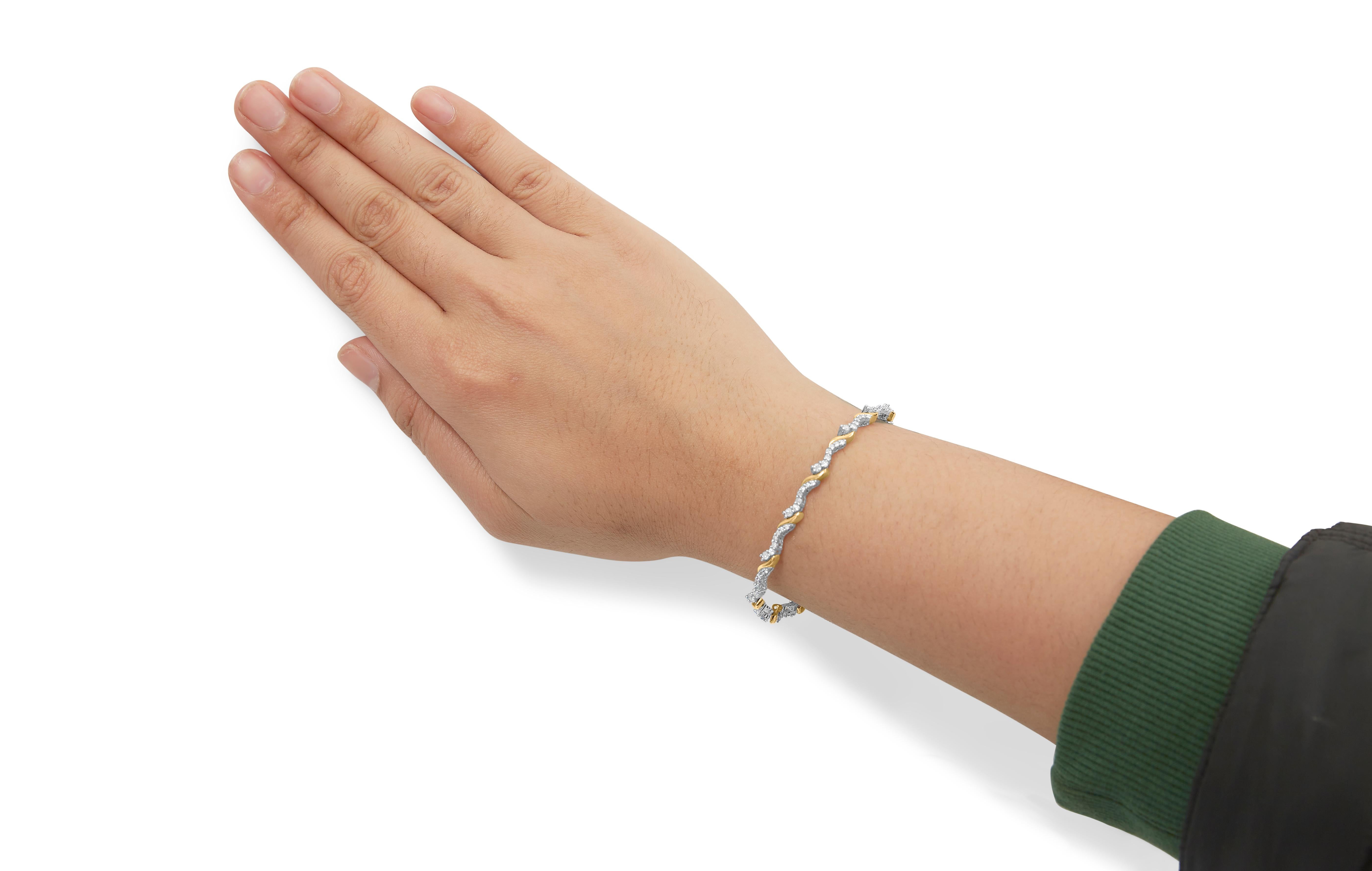 Bracelet en or jaune et blanc 10K avec 2.00 Cttw Diamond 