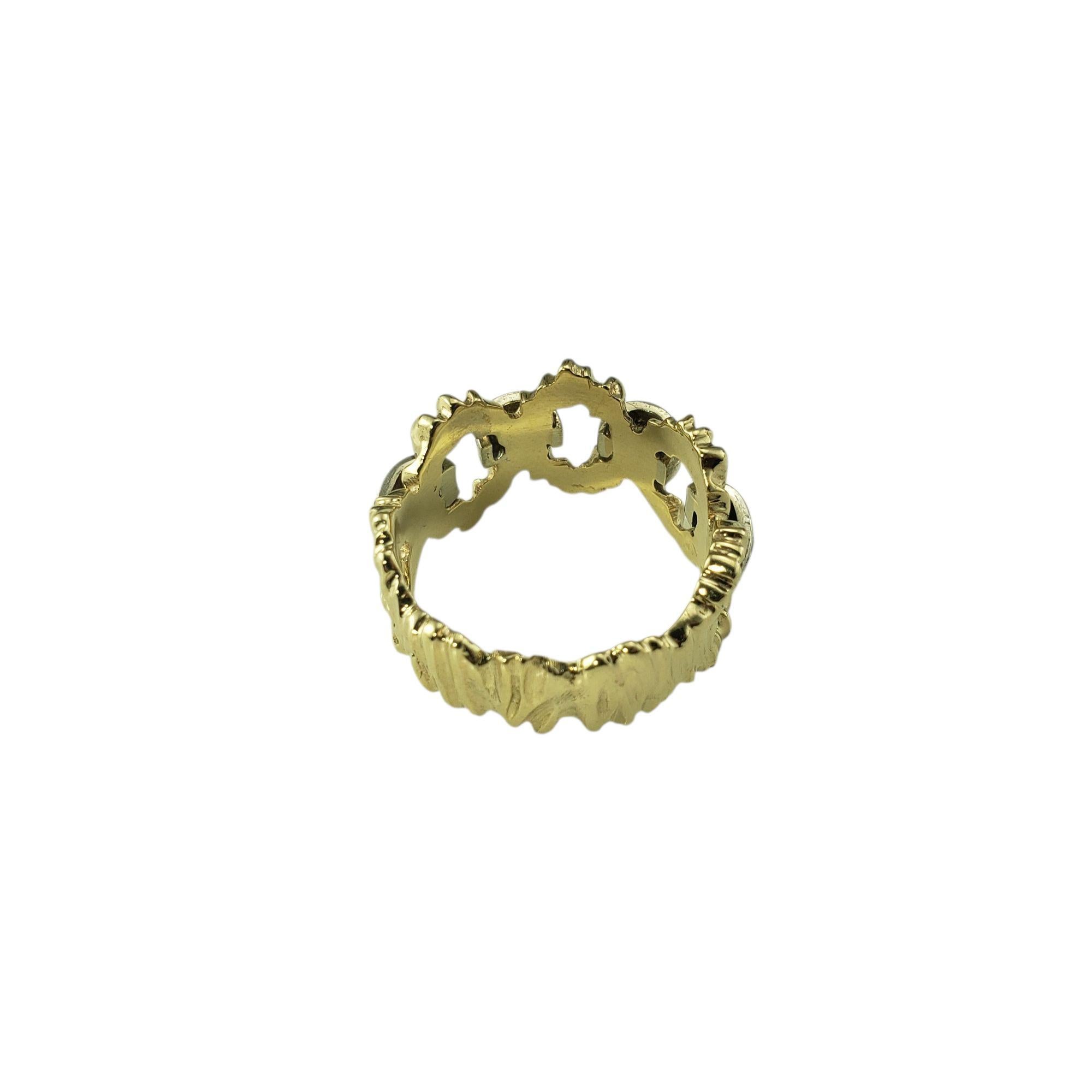 Bague en or jaune et blanc 10K avec diamant Taille 7.5-7.75 #22219 Bon état - En vente à Washington Depot, CT