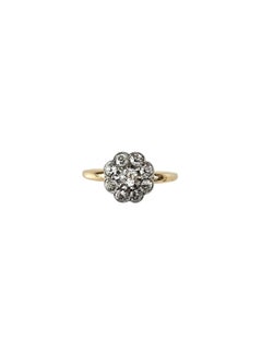 10K Yellow and White Gold Diamond Cluster Ring Size 5.75 #24330