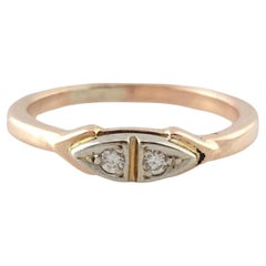 10K Yellow and White Gold Diamond Ring Size 5 #16379