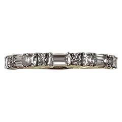 10K Gelb und Weißgold Moissanite Band Ring Größe 8 #25125