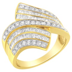 10K Yellow Gold 1 1/7 Carat Diamond Bypass Ring