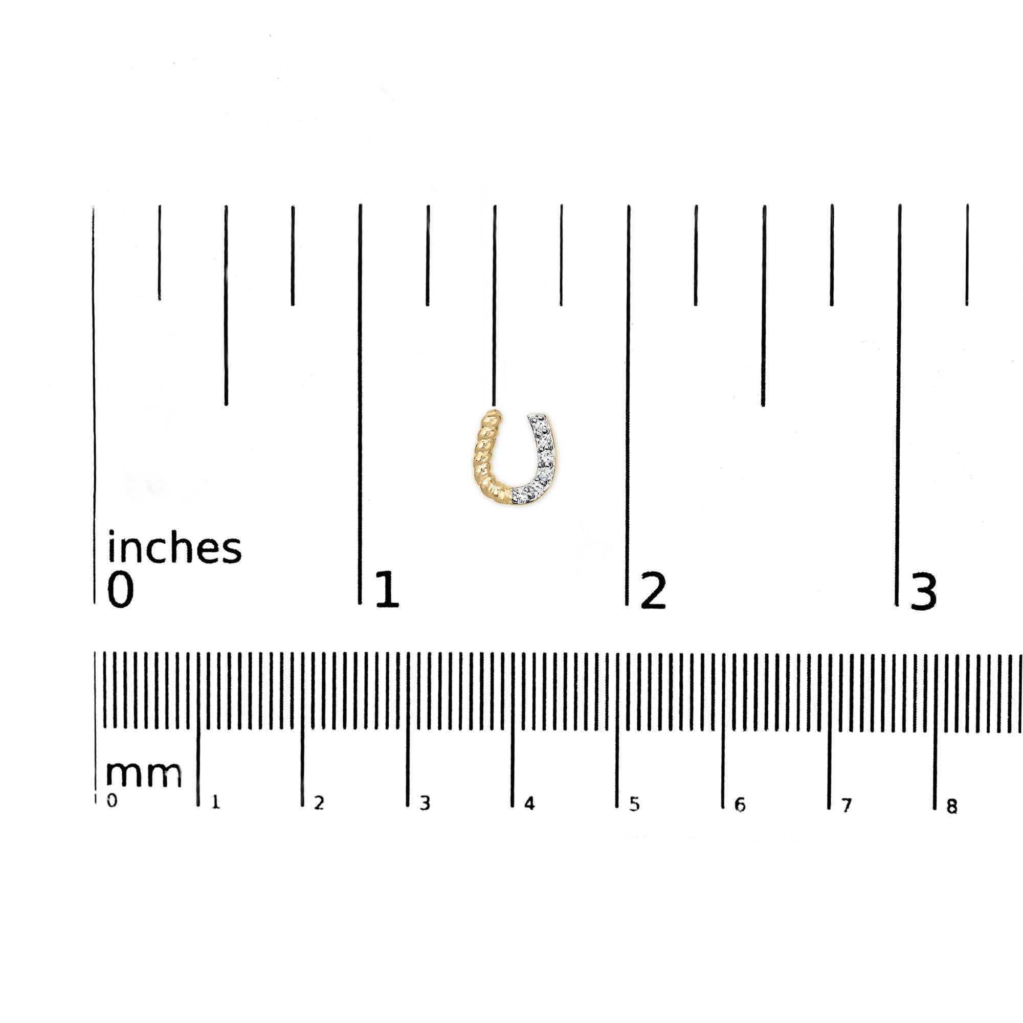10K Gelbgold 1/10 Cttw geflochtene Hufeisen-Ohrstecker im Zustand „Neu“ im Angebot in New York, NY