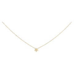 10K Yellow Gold 1/10 Cttw Diamond Kite Shaped Pendent Necklace - 18" Inches
