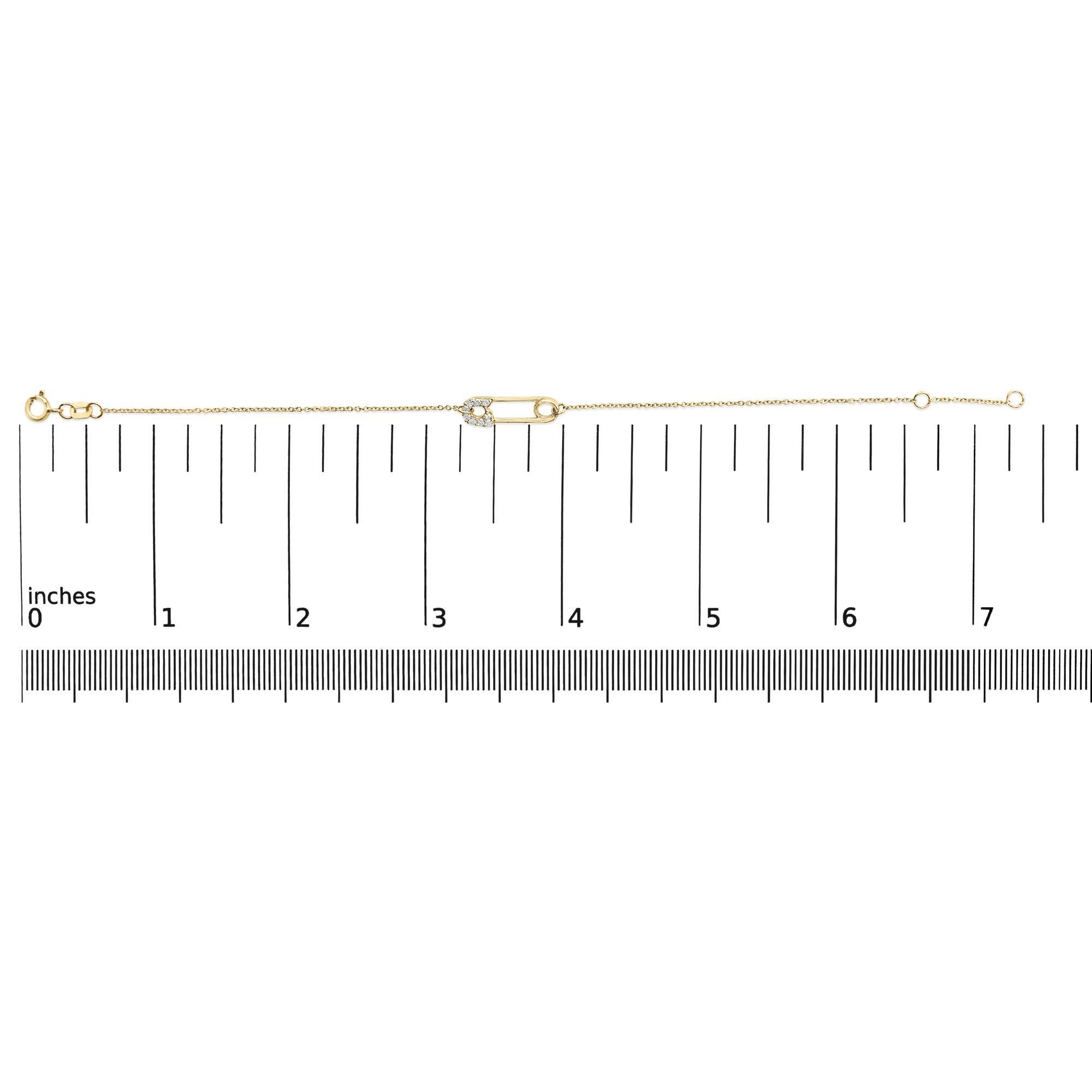 Pulsera de eslabones ajustables de oro amarillo de 10 quilates con 1/10 qt de diamantes en forma de clip en Nuevo estado para la venta en New York, NY