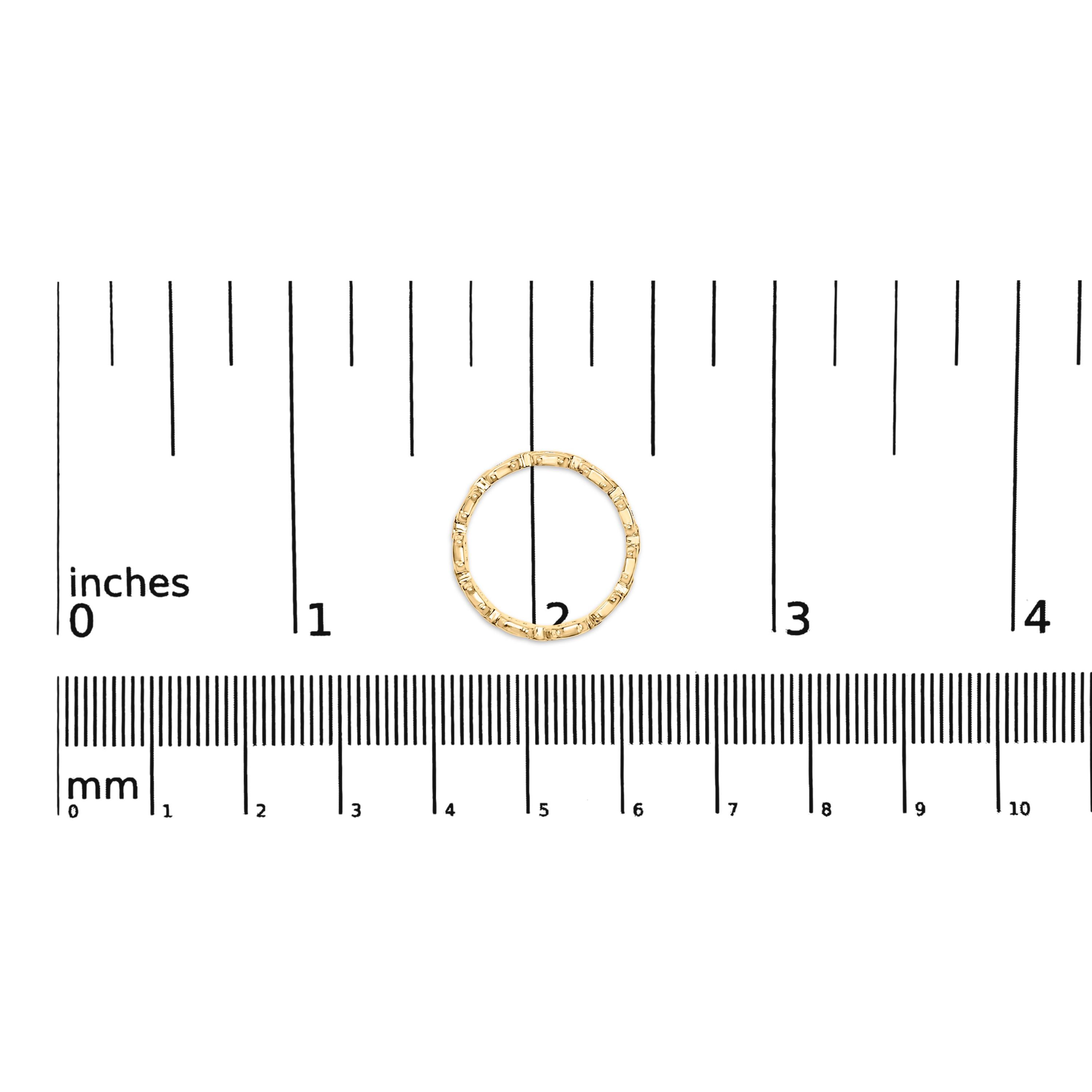 Donna Anello a fascia in oro giallo 10K con 1/10 Cttw stile paperclip in vendita