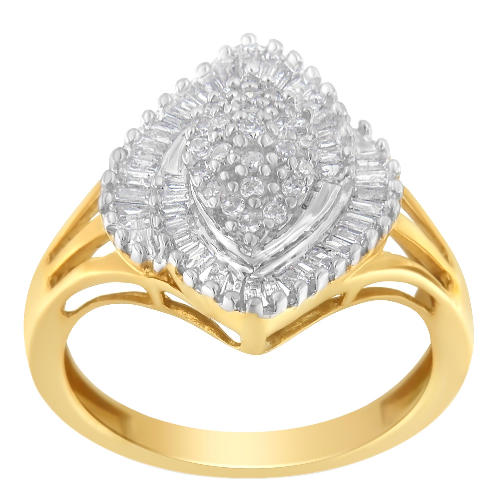 For Sale:  10K Yellow Gold 1/2 Carat Diamond Cocktail Ring 3