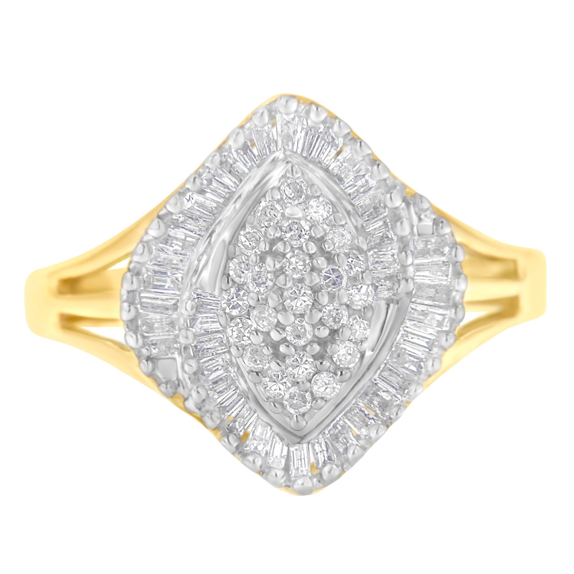 For Sale:  10K Yellow Gold 1/2 Carat Diamond Cocktail Ring 4
