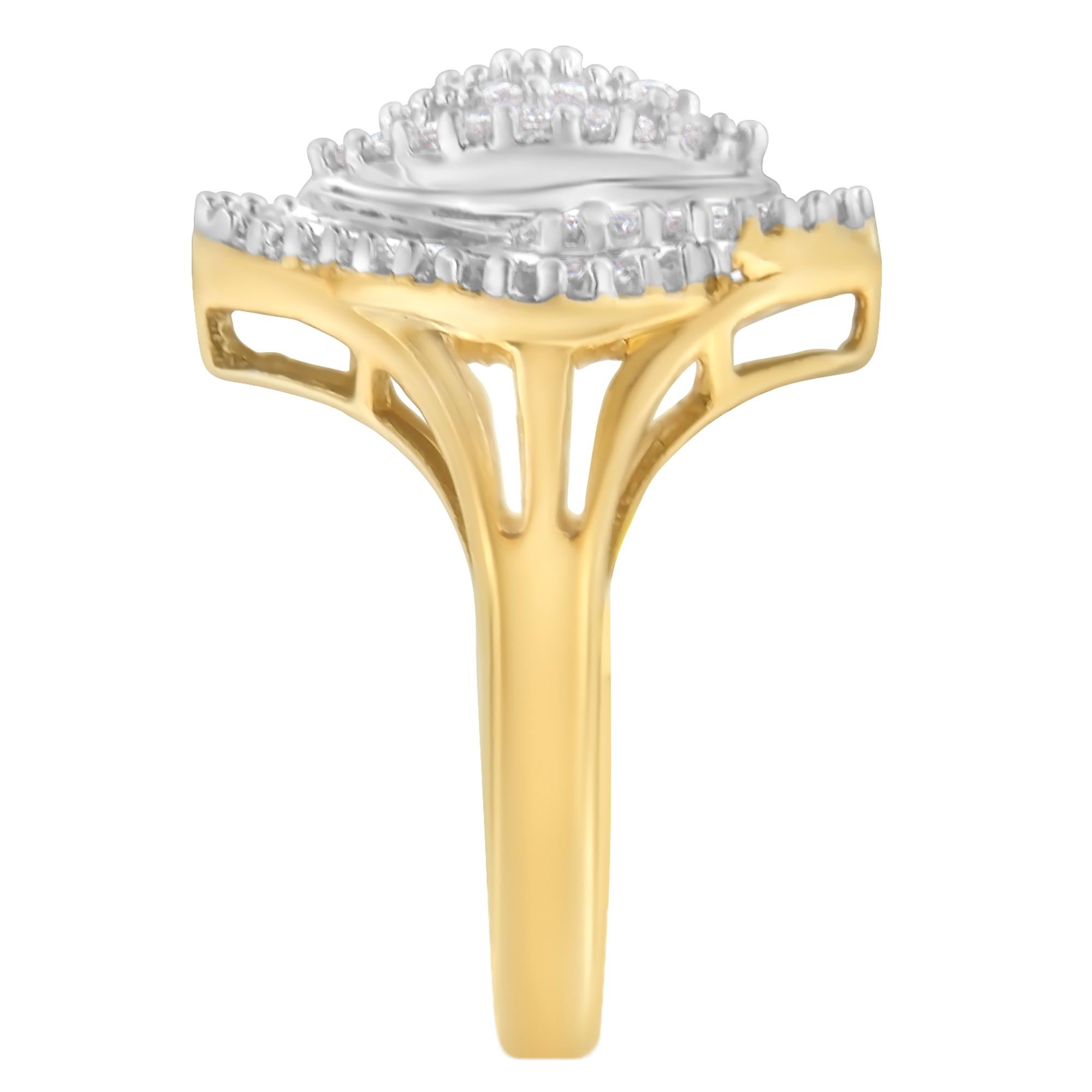 For Sale:  10K Yellow Gold 1/2 Carat Diamond Cocktail Ring 5