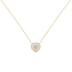 10K Yellow Gold 1/2 Carat Diamond Heart Pendant Necklace
