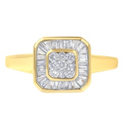 10K Yellow Gold 1/2 Cttw Diamond Cocktail Ring (I-J Color, SI2-I1 Clarity) -