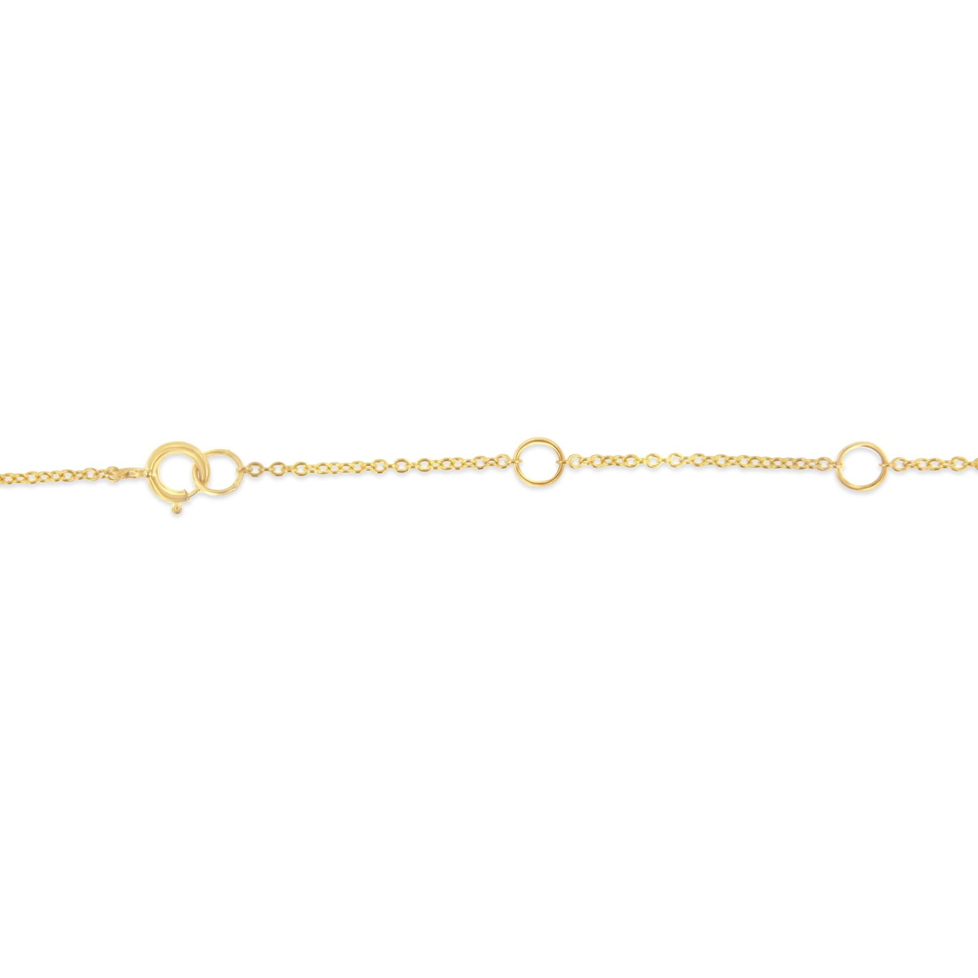 Contemporary 10K Yellow Gold 1/3 Carat Diamond Bar Pendant Necklace